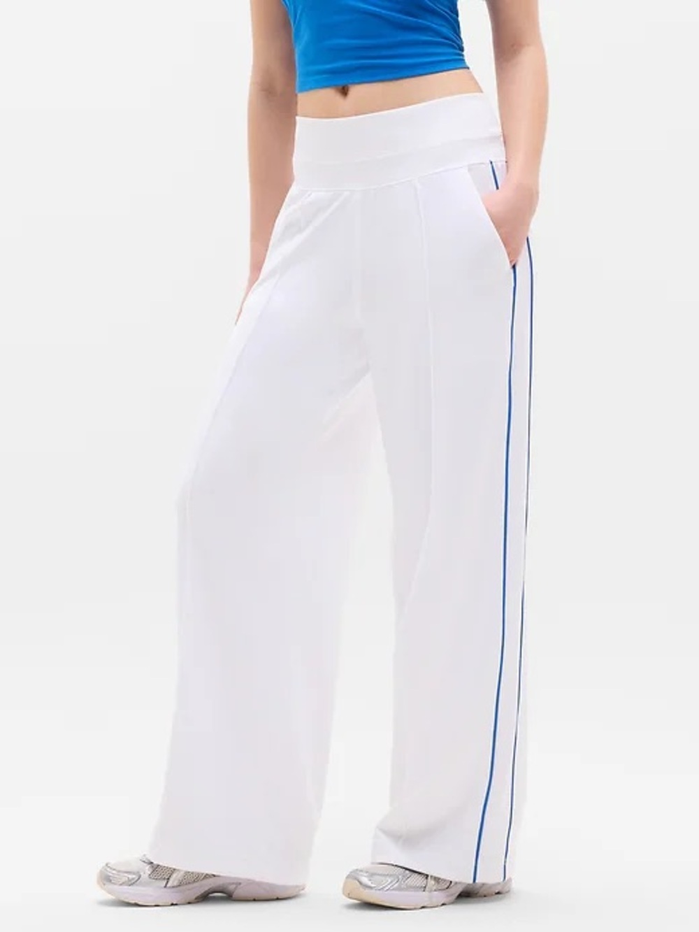 Athleta Venice High Rise Track Stripe Wide-Leg Pants